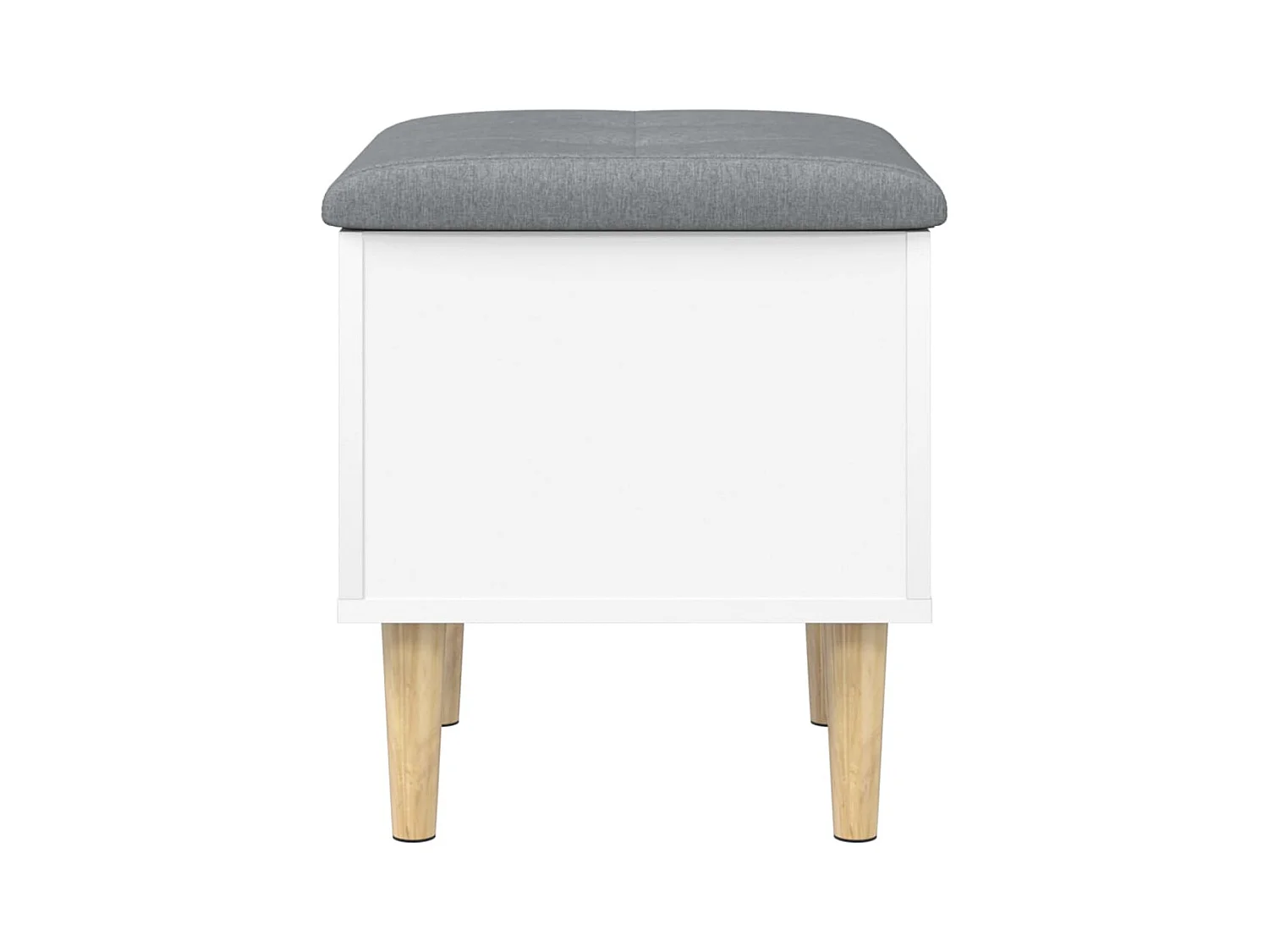 Banco con almacenaje madera de ingeniería blanco 42x42x46 cm