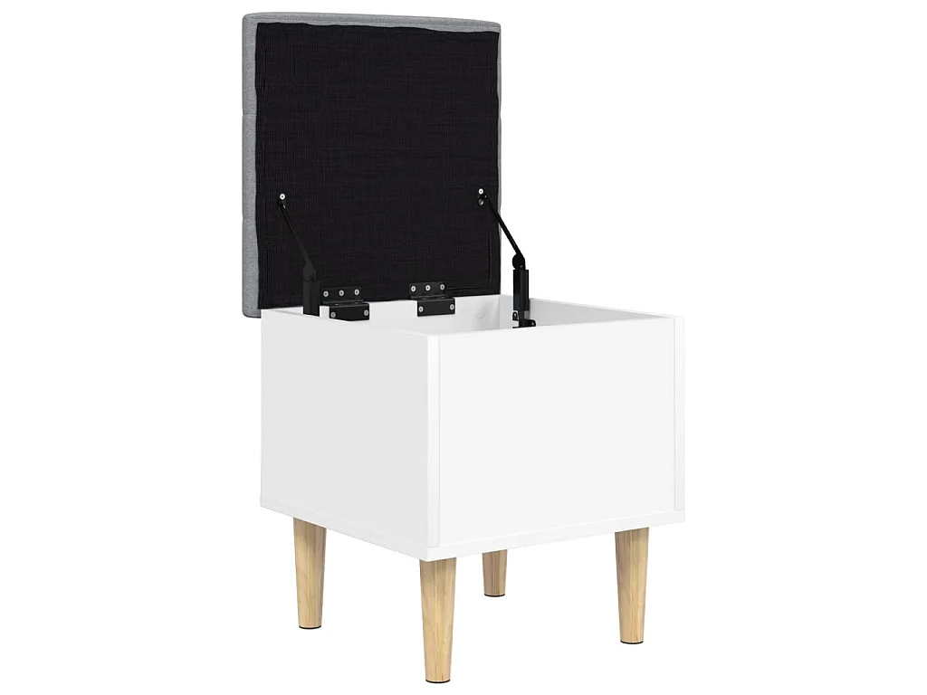 Banc de rangement blanc 42x42x46 cm bois d'ingénierie