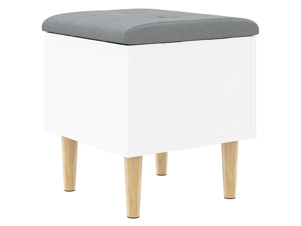 Banc de rangement blanc 42x42x46 cm bois d'ingénierie