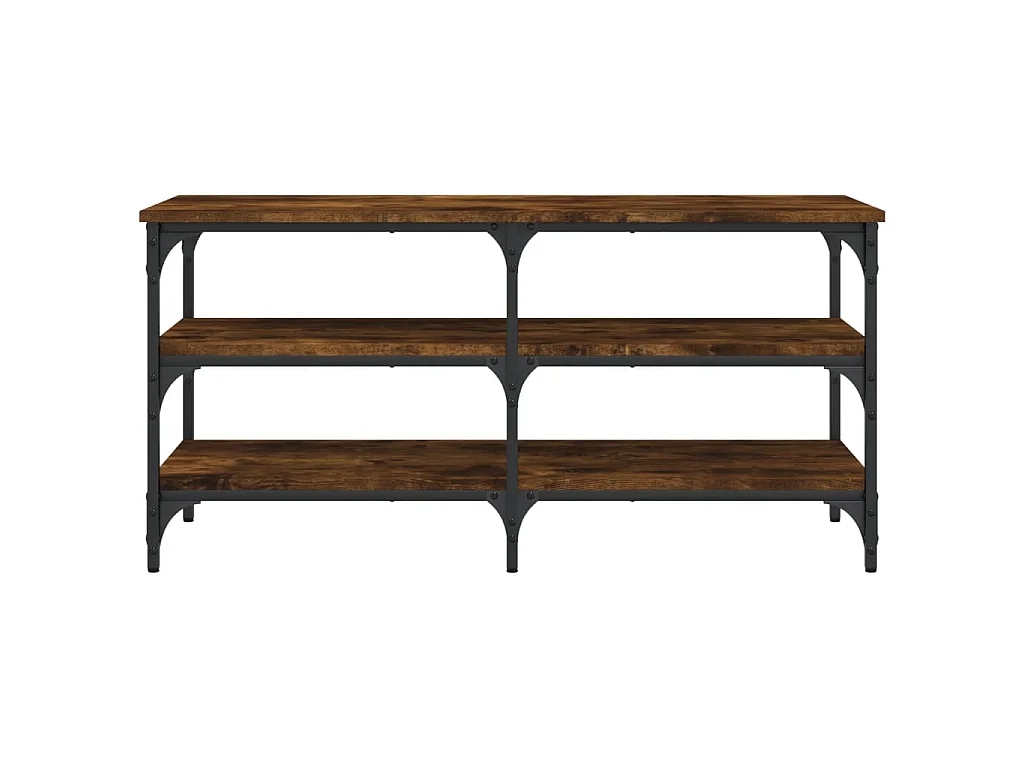 Schoenenbankje 100x38,5x49 cm bewerkt hout gerookt eikenkleurig