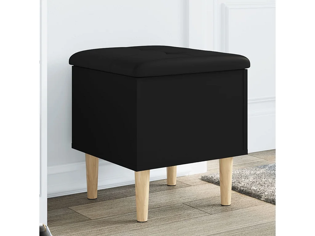 Sitzbank mit Stauraum Schwarz 42x42x46 cm Holzwerkstoff