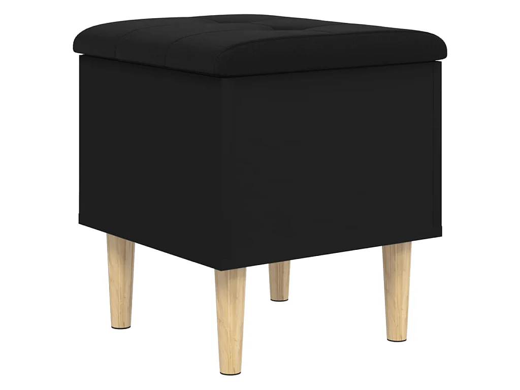 Panca Portaoggetti Nera 42x42x46 cm in Legno Multistrato