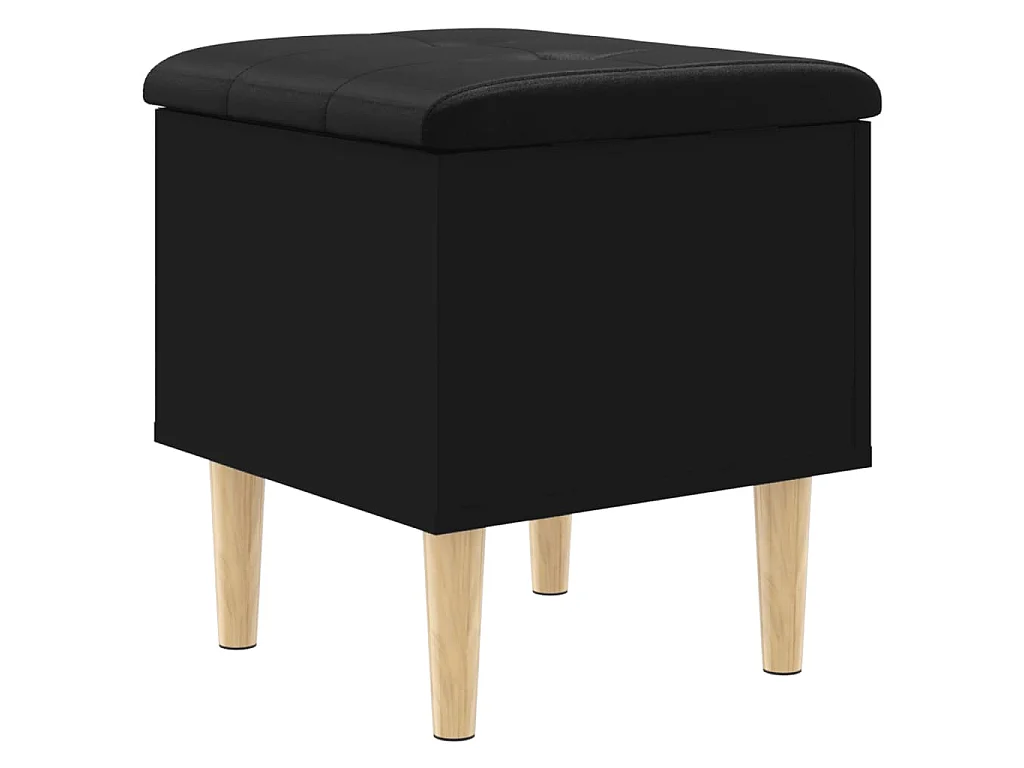 Panca Portaoggetti Nera 42x42x46 cm in Legno Multistrato