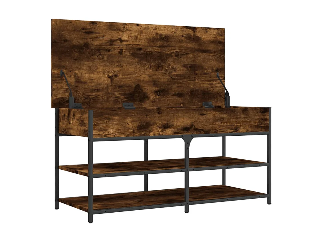 Panca Porta Scarpe Rovere Fumo 100x42,5x50 cm Legno Multistrato