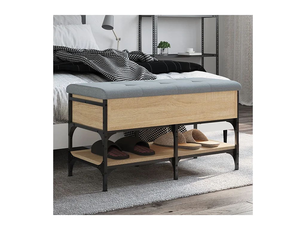 Banc à chaussures chêne sonoma 82x42x45 cm bois d'ingénierie