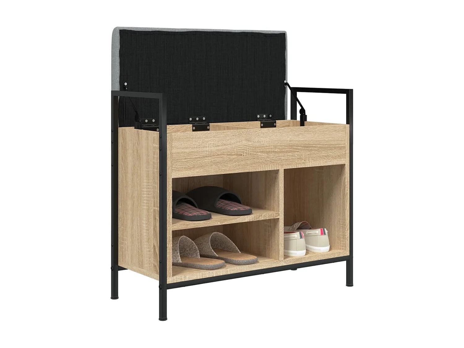 Schuhbank Sonoma-Eiche 65,5x32x57,5 cm Holzwerkstoff