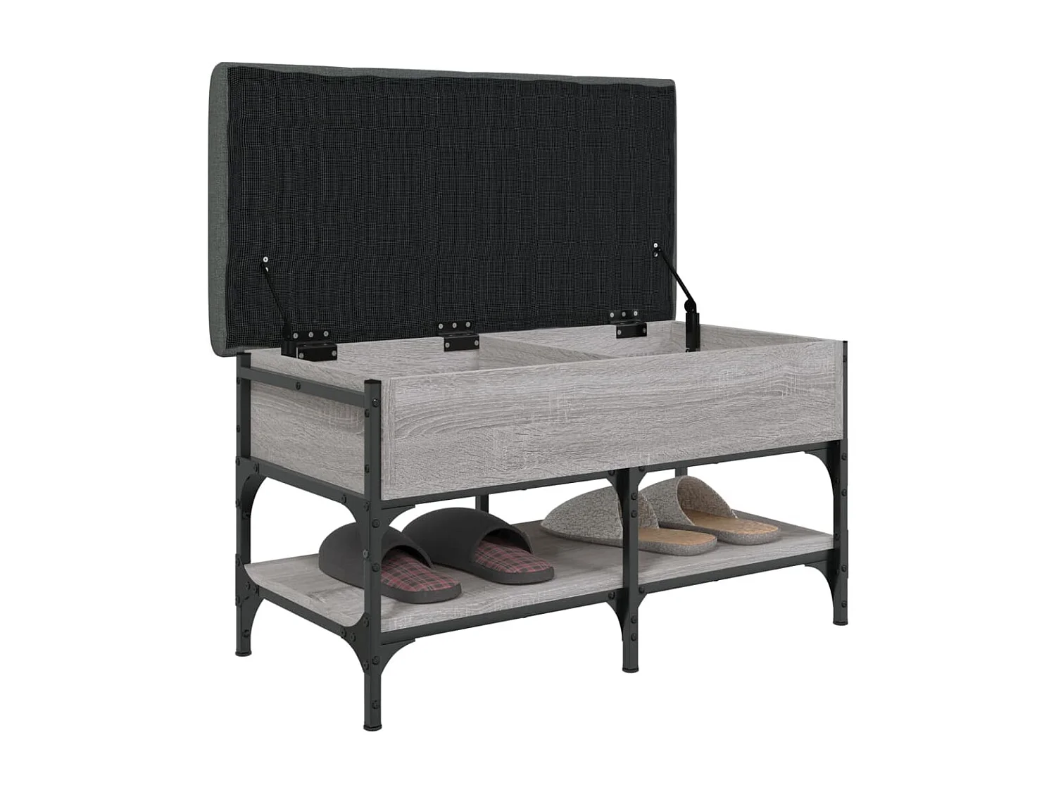 Schoenenbank 82x42x45 cm bewerkt hout grijs sonoma eikenkleurig