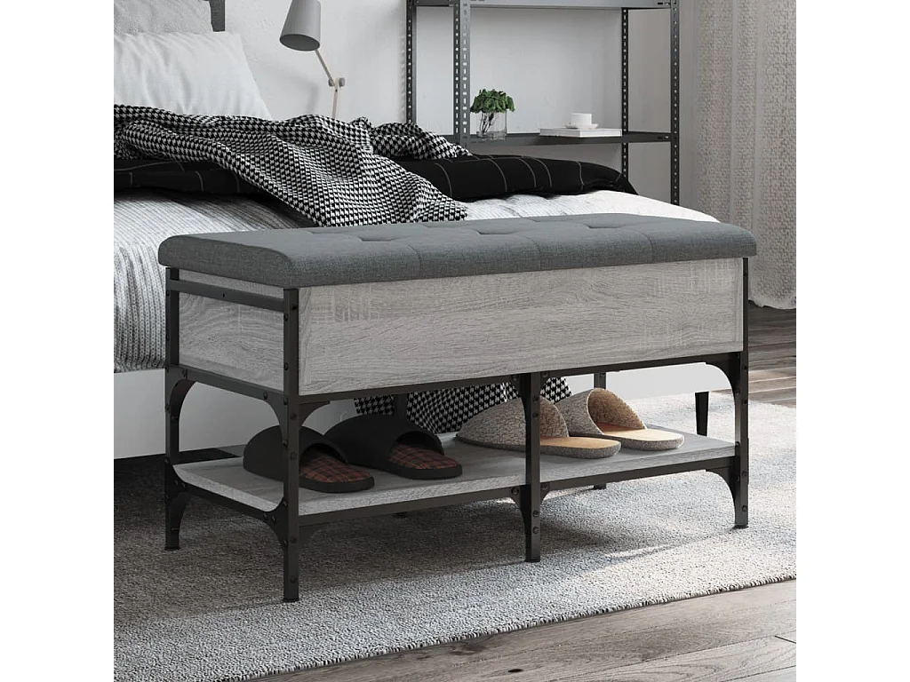 Banc à chaussures sonoma gris 82x42x45 cm bois d'ingénierie