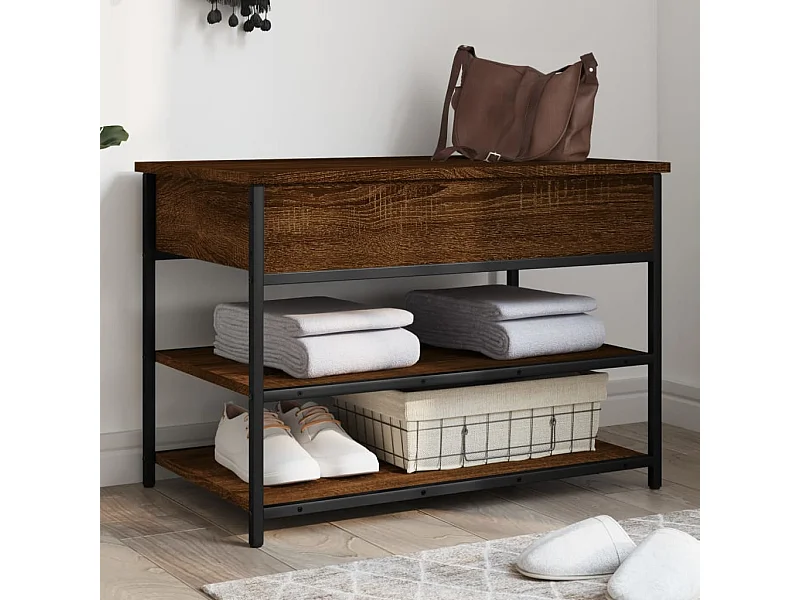 Schuhbank Braun Eichen-Optik 70x42,5x50 cm Holzwerkstoff