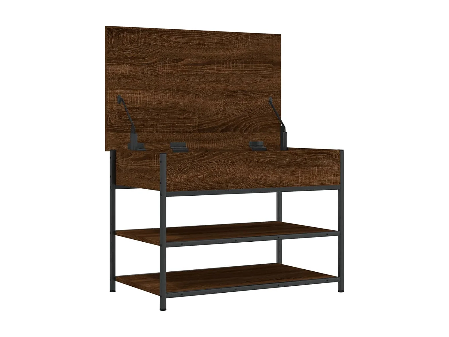 Banc à chaussures chêne marron 70x42,5x50 cm bois d'ingénierie