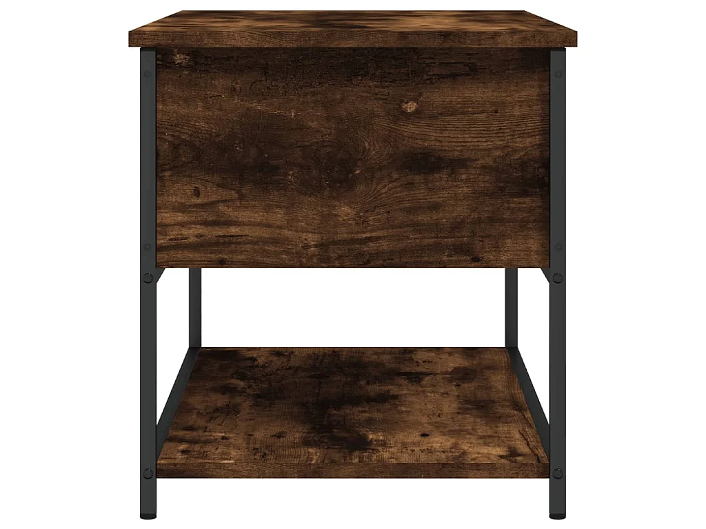 Banc de rangement chêne fumé 70x42,5x47 cm bois d'ingénierie