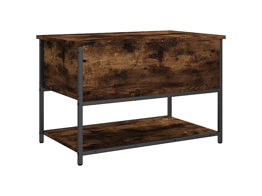 Banc de rangement chêne fumé 70x42,5x47 cm bois d'ingénierie