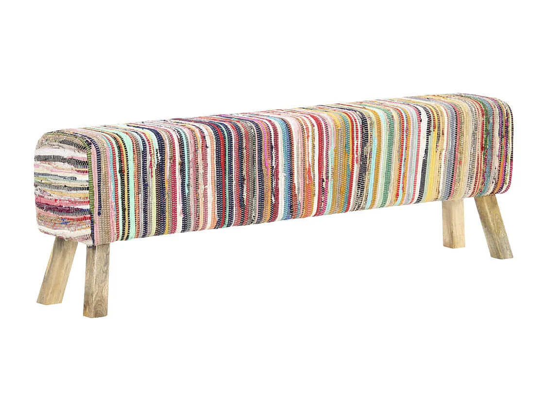 Panca 160 cm Multicolore in Tessuto Chindi