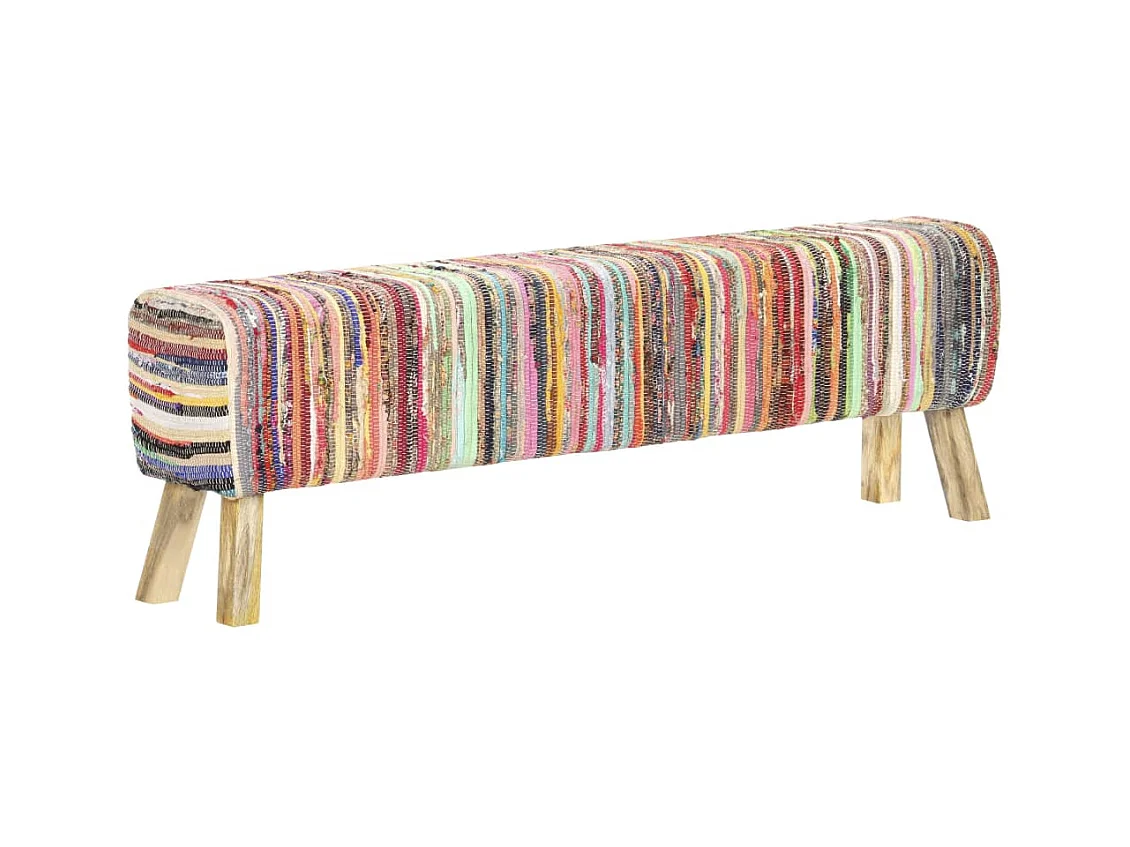 Banc 160 cm Multicolore Tissu chindi