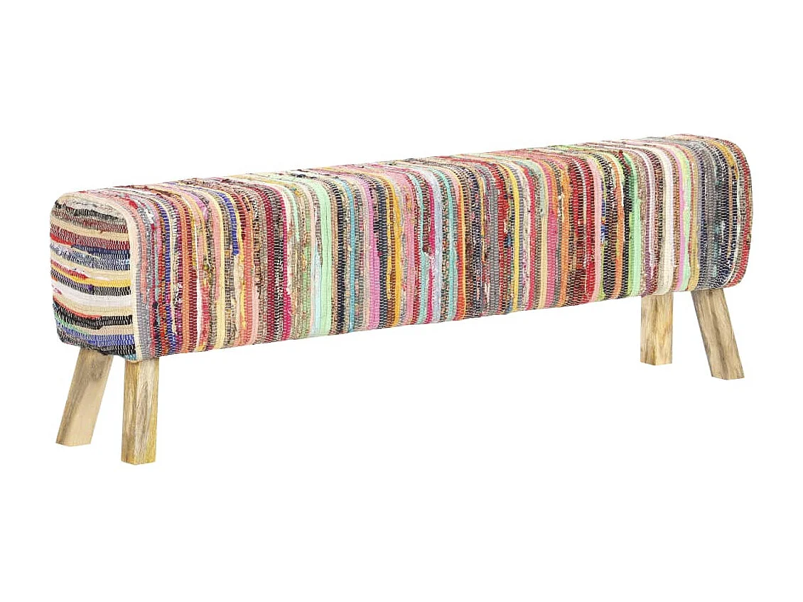 Bank 160 cm Mehrfarbig Chindi-Stoff