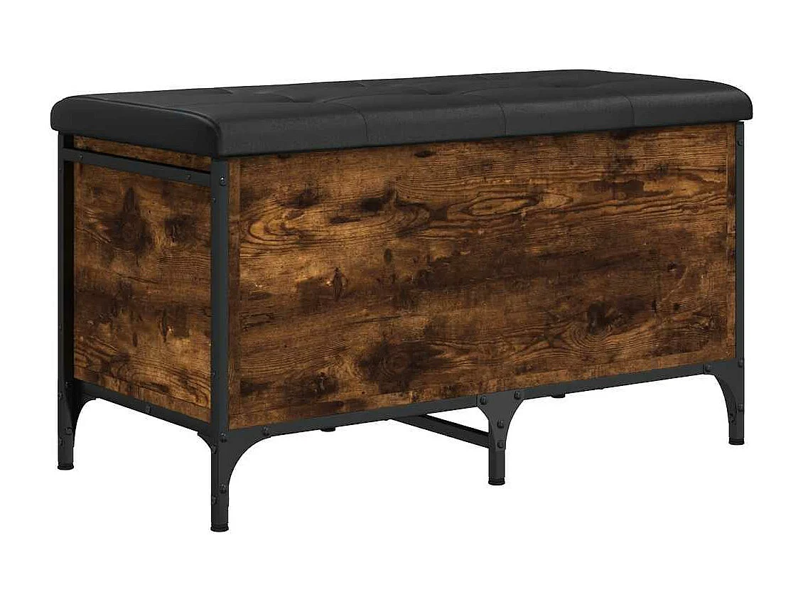 Banco de arrumação 82x42x45cm derivados madeira carvalho fumado