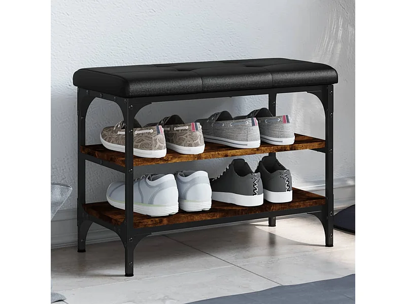 Schuhbank Räuchereiche 62x32x47 cm Holzwerkstoff