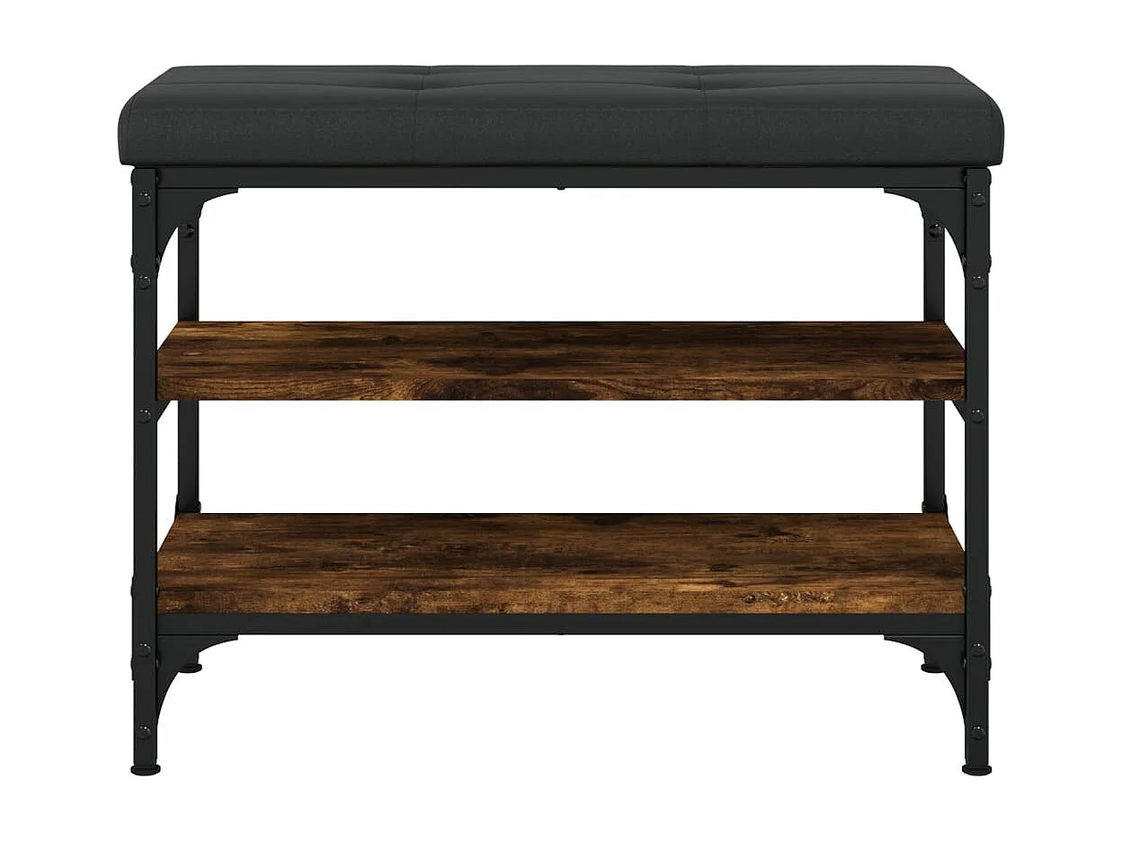 Banc à chaussures chêne fumé 62x32x47 cm bois d'ingénierie
