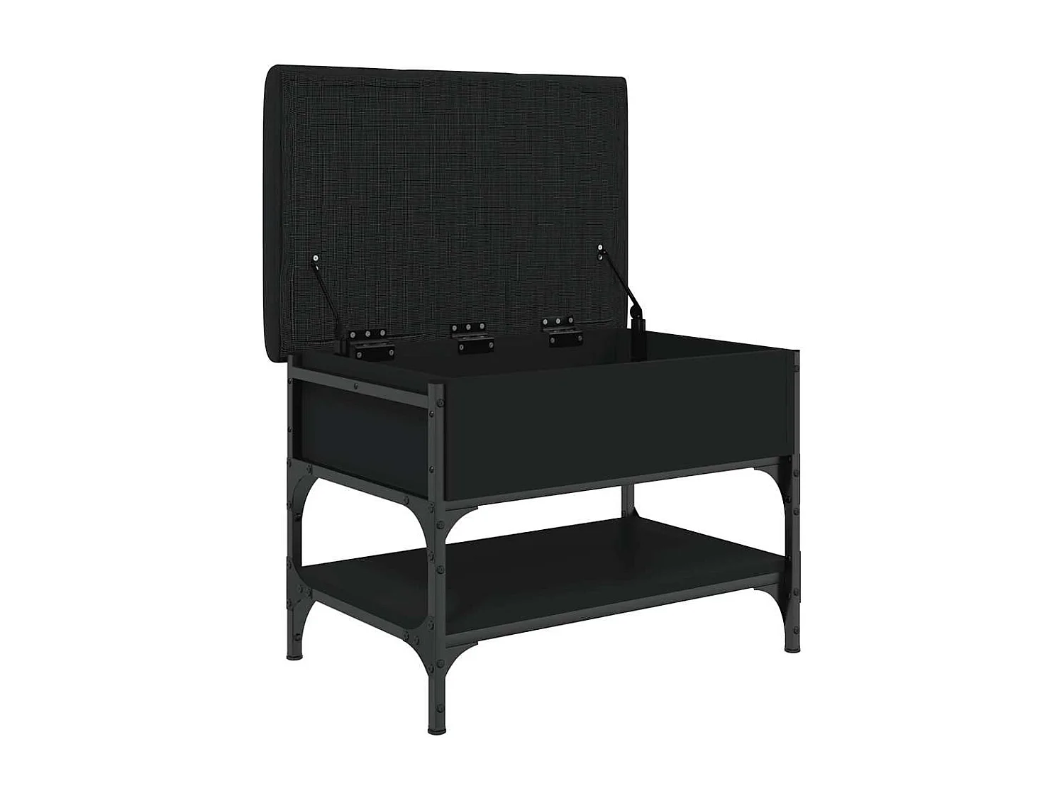 Banco zapatero madera de ingeniería negro 62x42x45 cm