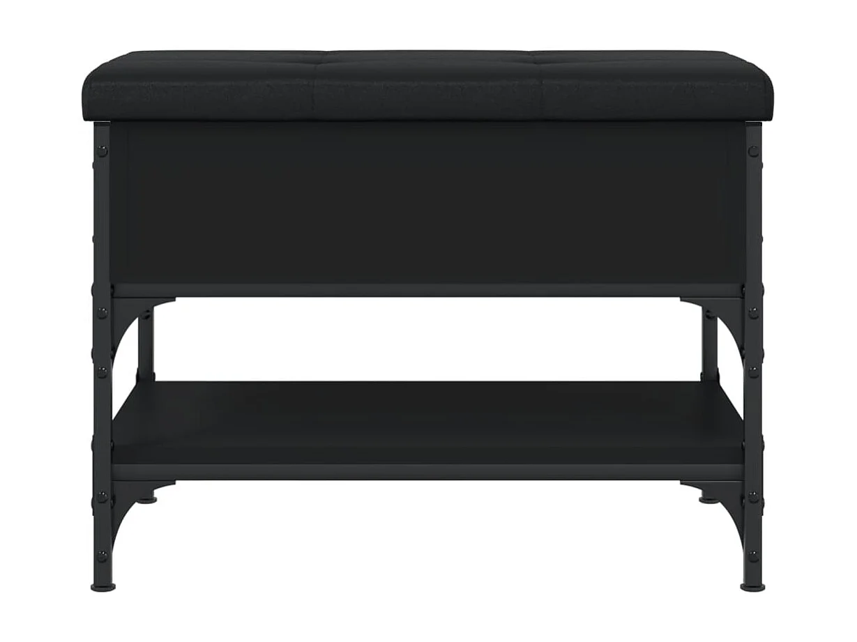 Banco zapatero madera de ingeniería negro 62x42x45 cm