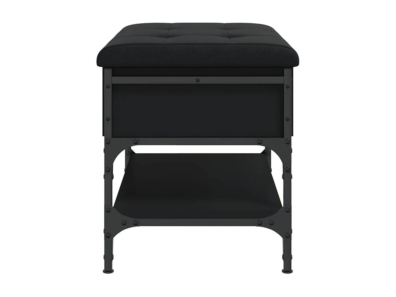Banco zapatero madera de ingeniería negro 62x42x45 cm