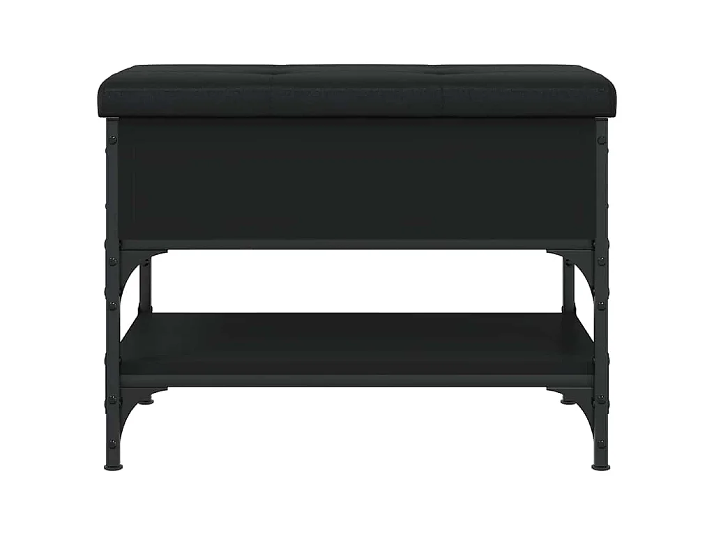 Banc à chaussures noir 62x42x45 cm bois d'ingénierie