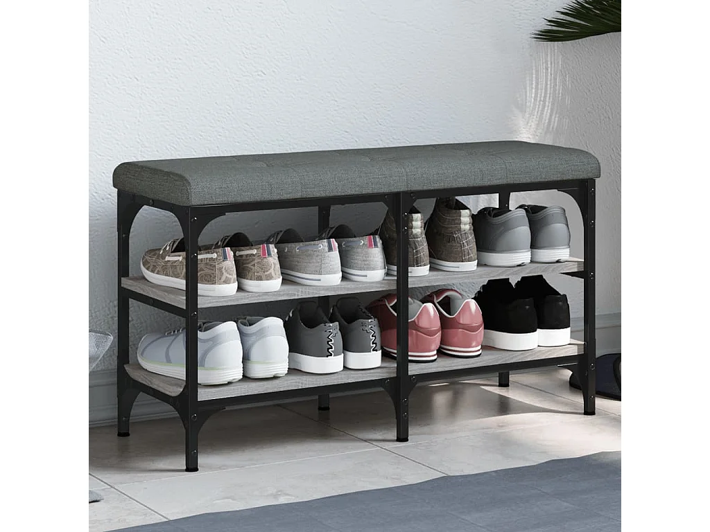 Schuhbank Grau Sonoma 82x32x47 cm Holzwerkstoff