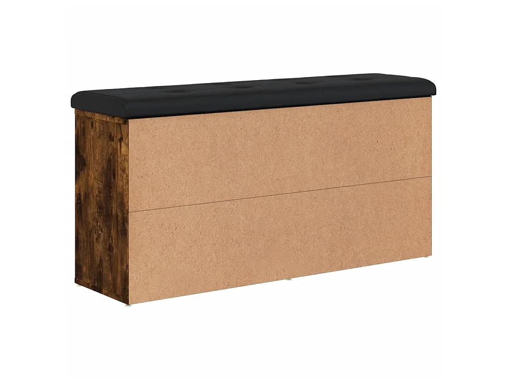 Banc à chaussures chêne fumé 102x32x50 cm bois d'ingénierie
