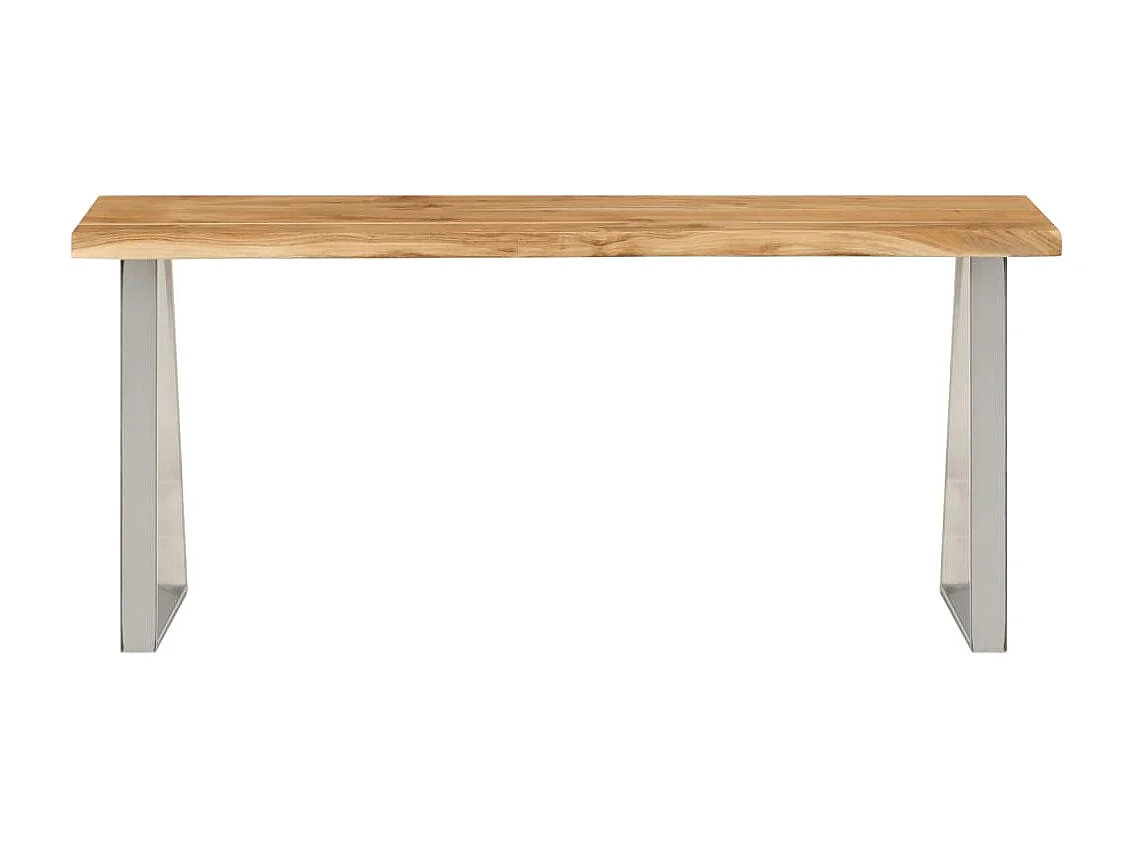 Banco con borde natural madera de acacia maciza 105 cm