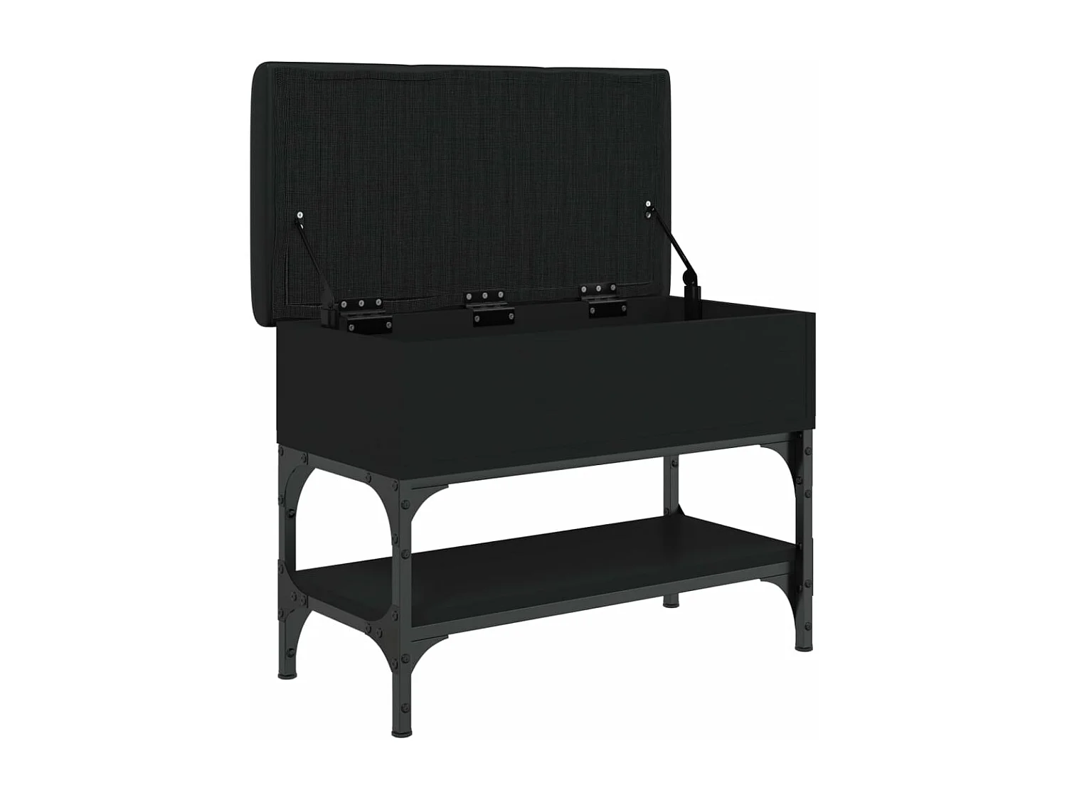 Banc à chaussures noir 62x32x45 cm bois d'ingénierie