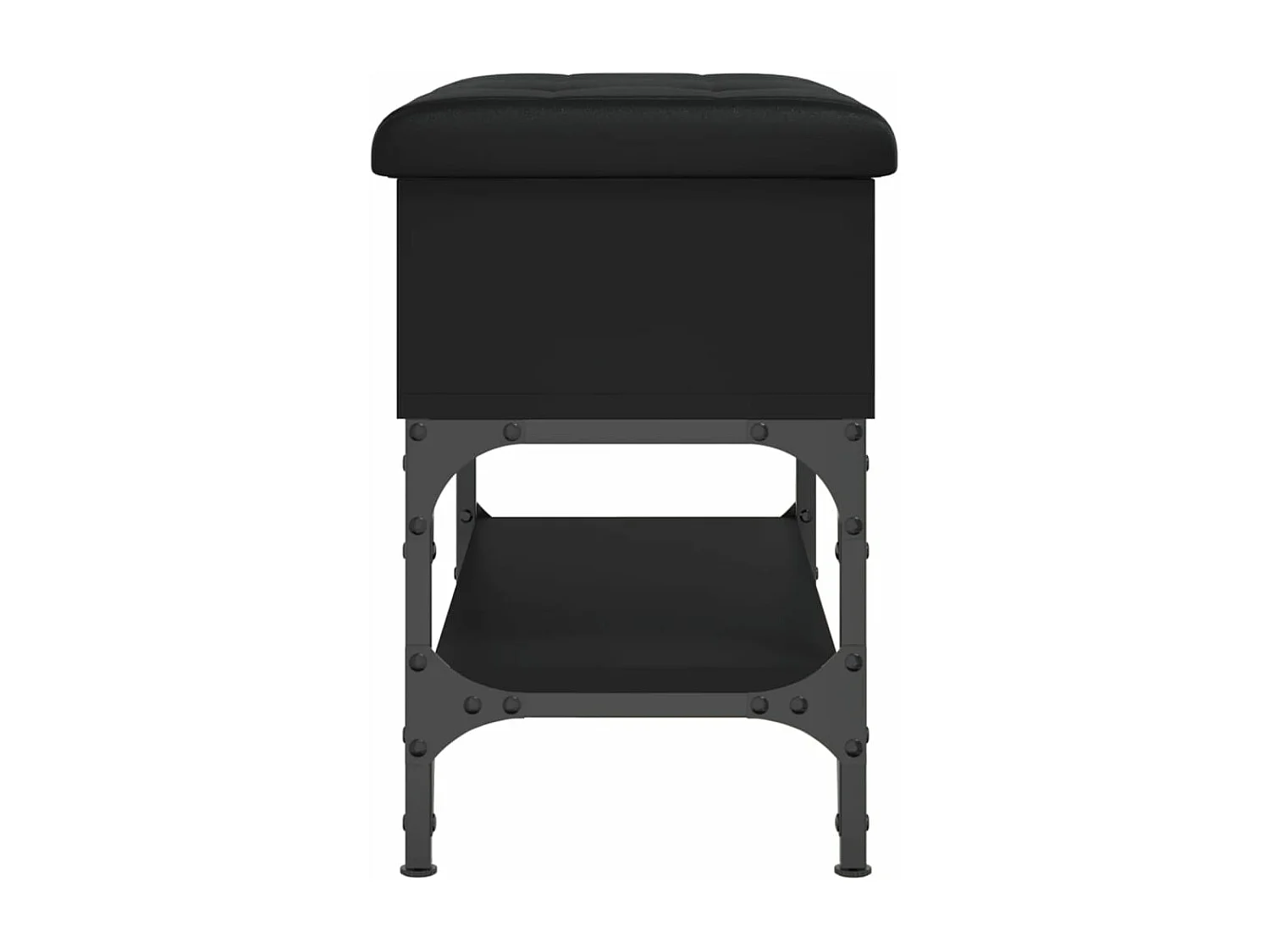 Banc à chaussures noir 62x32x45 cm bois d'ingénierie