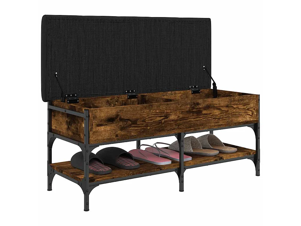 Schoenenbank 102x42x45 cm bewerkt hout gerookt eikenkleurig