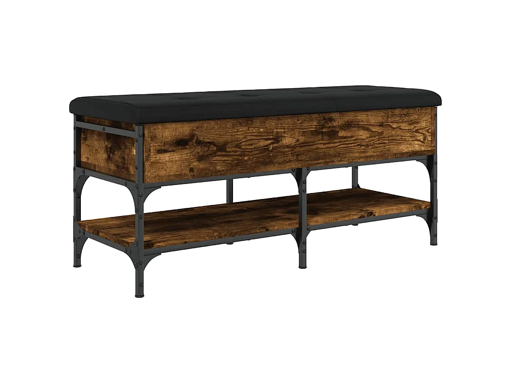 Schoenenbank 102x42x45 cm bewerkt hout gerookt eikenkleurig