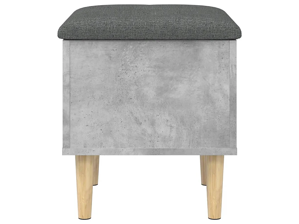 Opbergbankje 42x42x46 cm bewerkt hout betongrijs