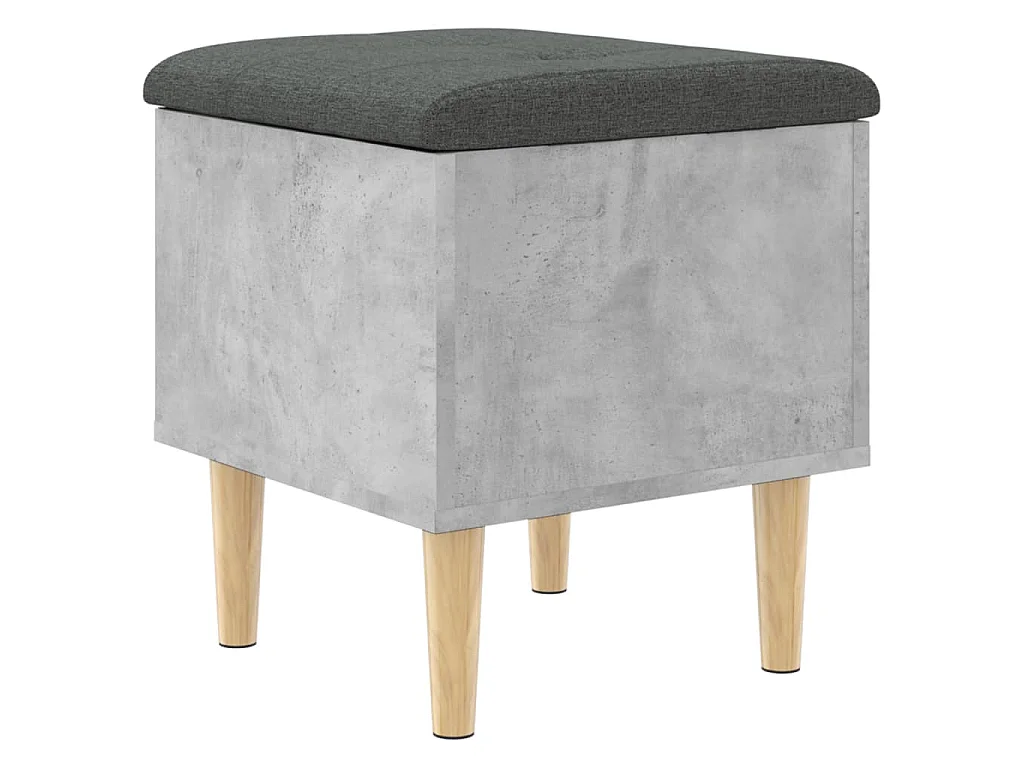 Opbergbankje 42x42x46 cm bewerkt hout betongrijs
