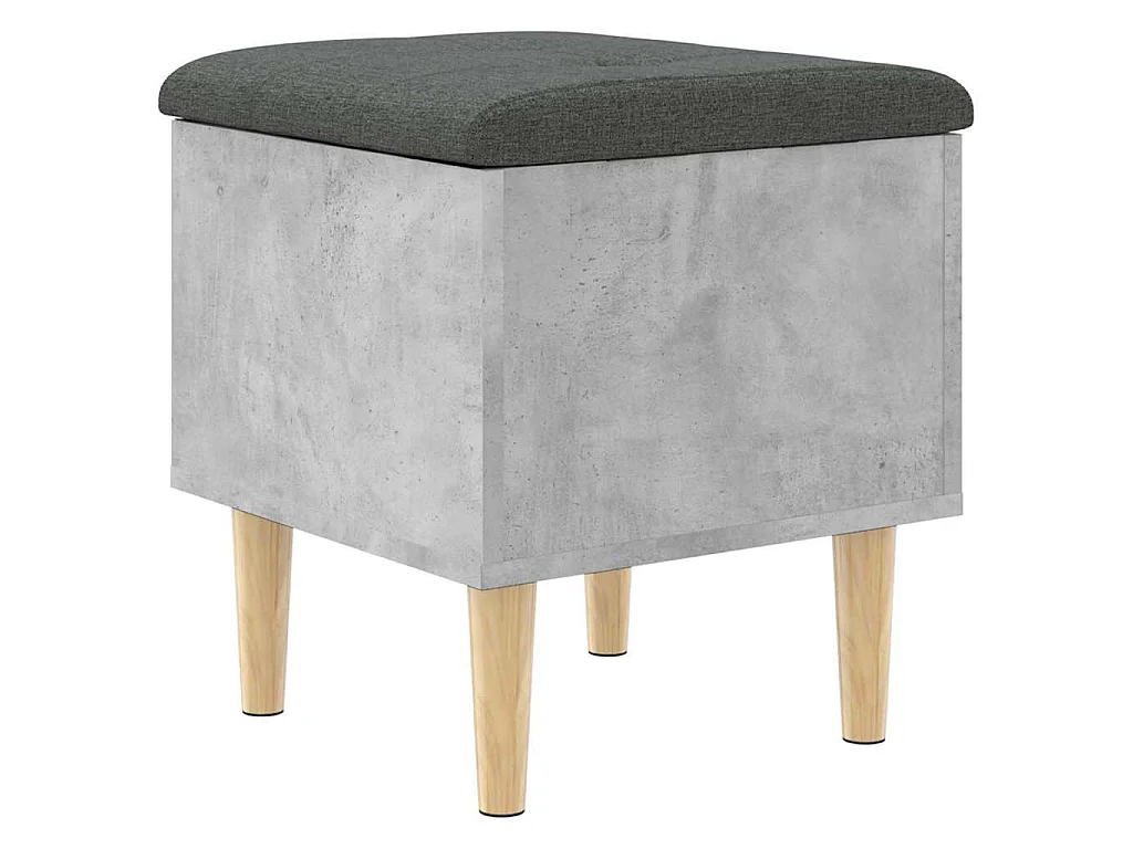 Banc de rangement gris béton 42x42x46 cm bois d'ingénierie