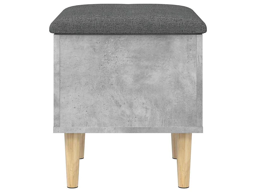 Banc de rangement gris béton 42x42x46 cm bois d'ingénierie