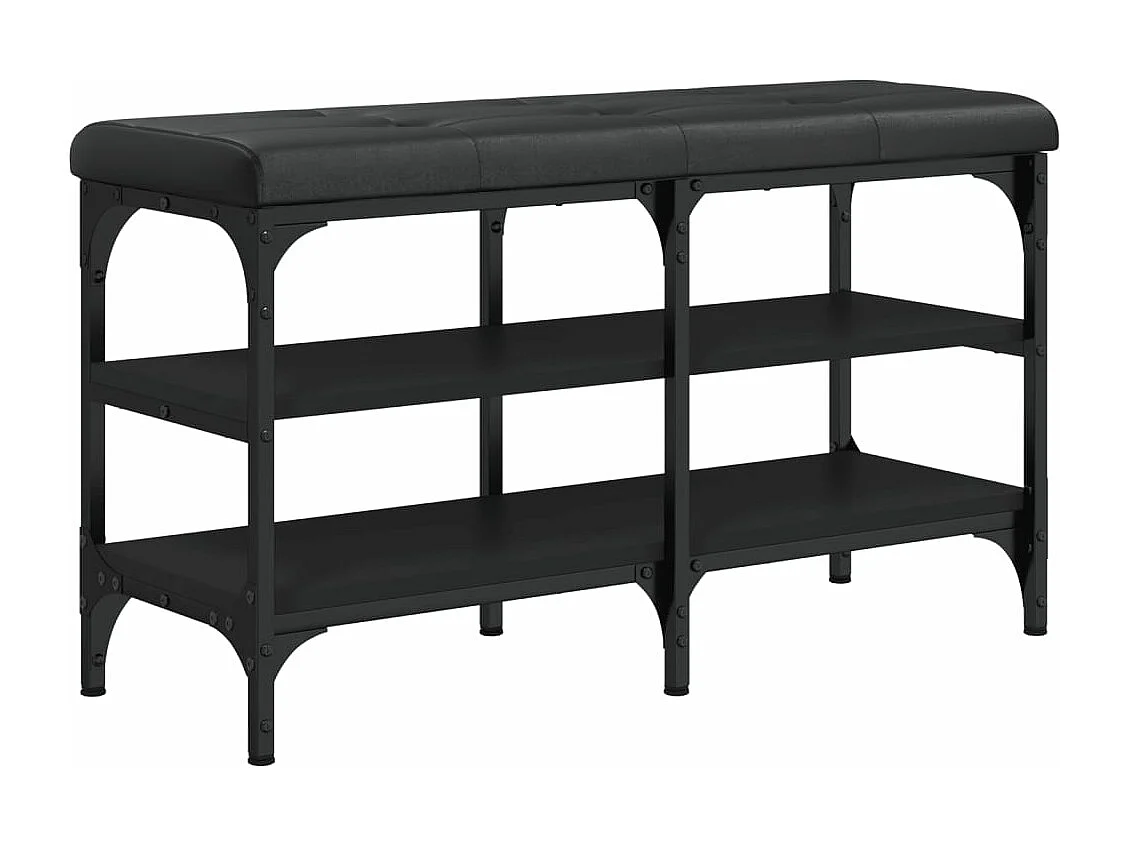 Schuhbank Schwarz 82x32x47 cm Holzwerkstoff