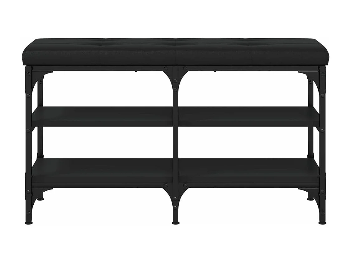 Schuhbank Schwarz 82x32x47 cm Holzwerkstoff