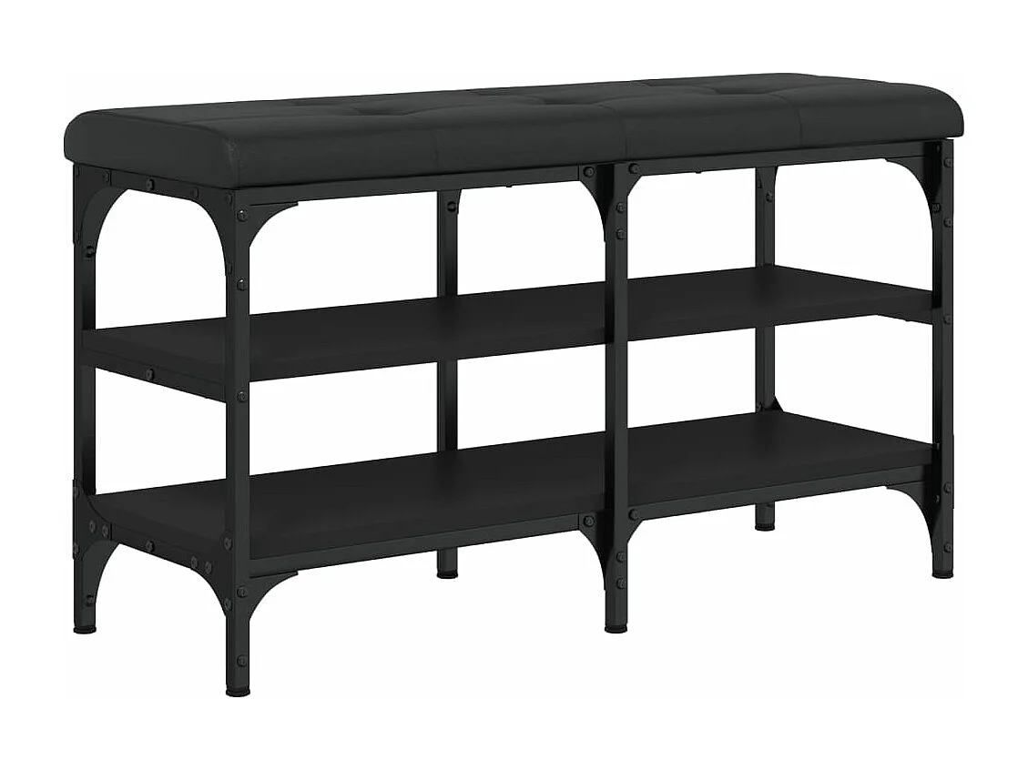 Schuhbank Schwarz 82x32x47 cm Holzwerkstoff