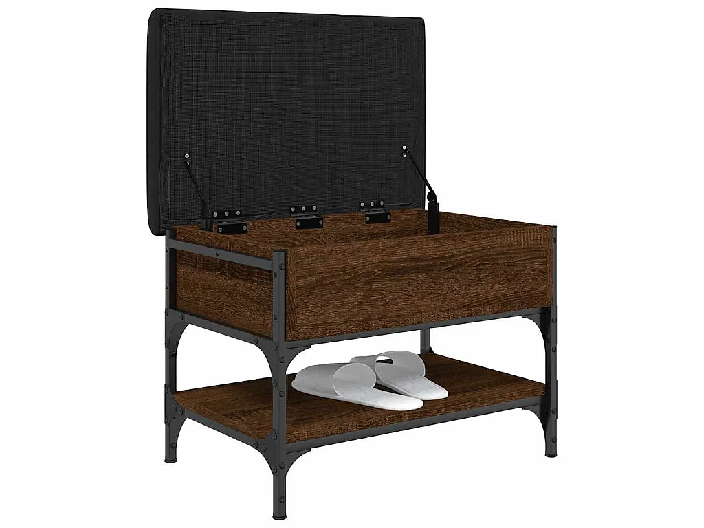 Zapatero madera de ingeniería marrón roble 62x42x45 cm