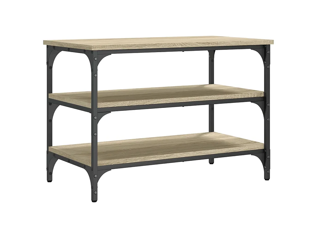 Schoenenbankje 70x38,5x49 cm bewerkt hout sonoma eikenkleurig