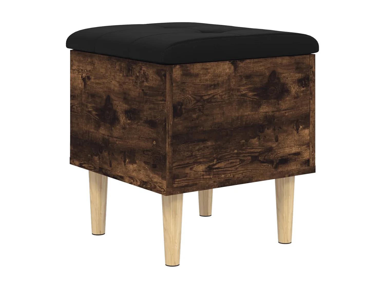 Banc de rangement chêne fumé 42x42x46 cm bois d'ingénierie