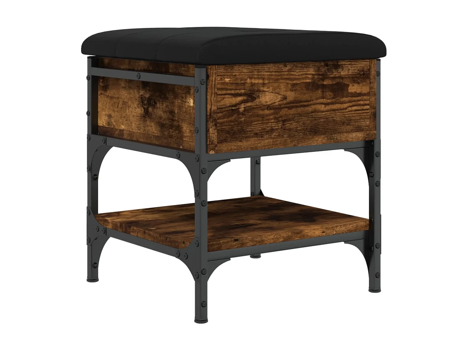 Schoenenbank 42x42x45 cm bewerkt hout gerookt eikenkleurig