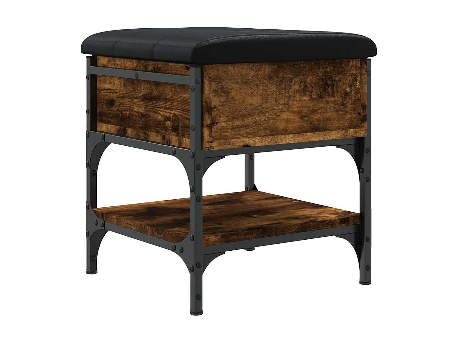 Banco sapateira 42x42x45cm derivados de madeira carvalho fumado