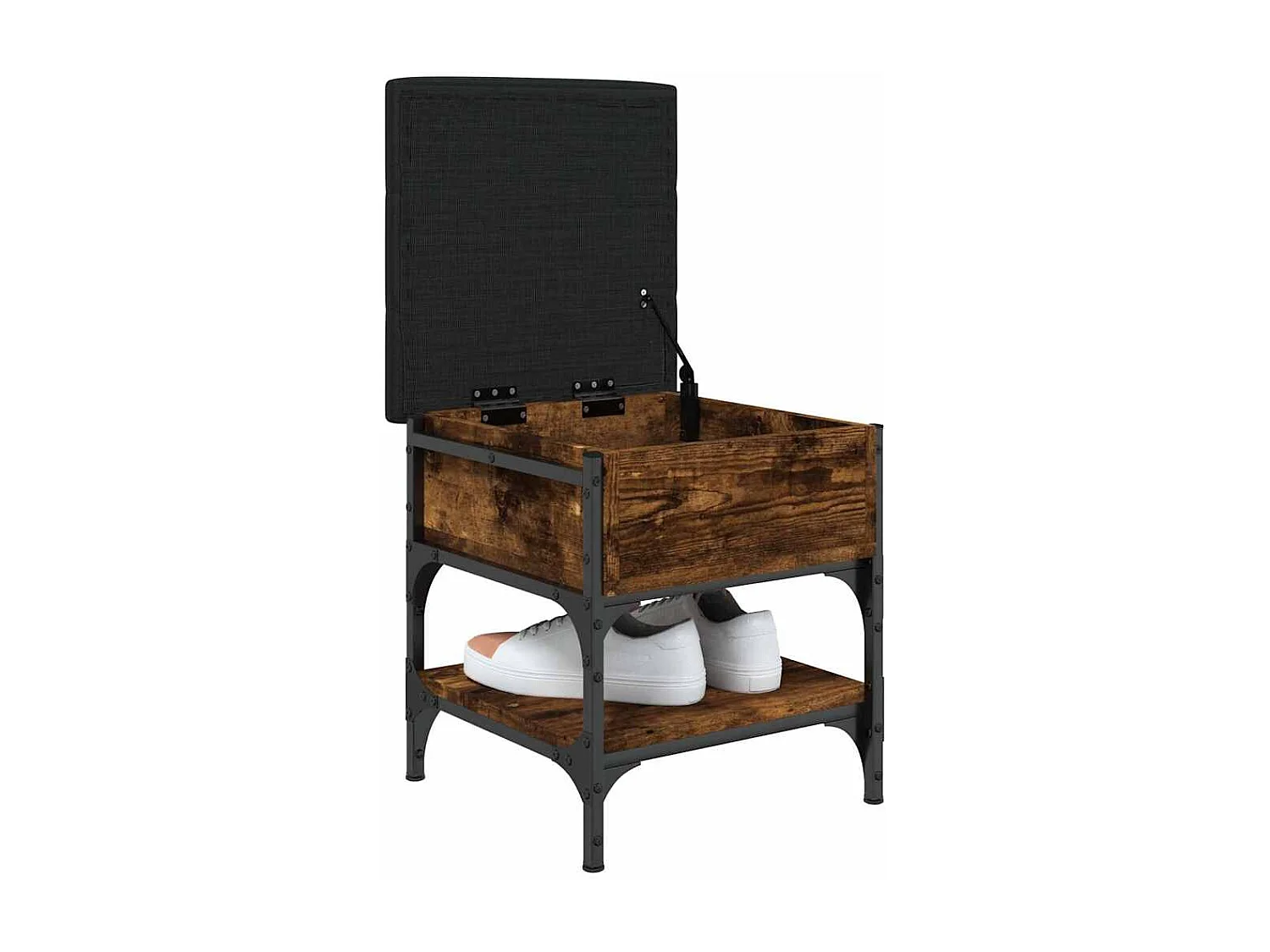 Banco sapateira 42x42x45cm derivados de madeira carvalho fumado