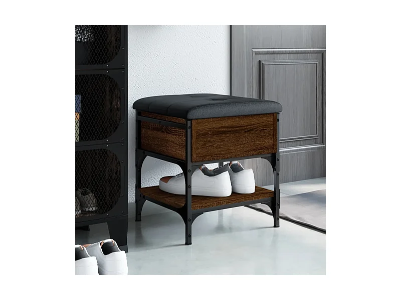 Schuhbank Braun Eichen-Optik 42x42x45 cm Holzwerkstoff