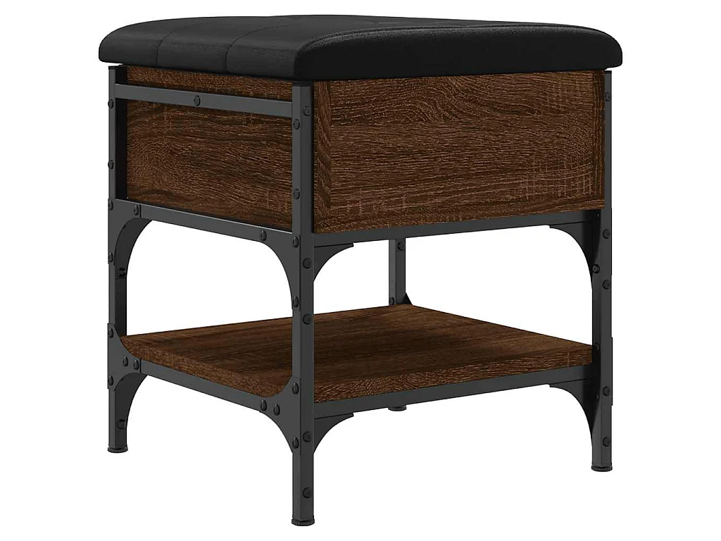 Schoenenbank 42x42x45 cm bewerkt hout bruin eikenkleur