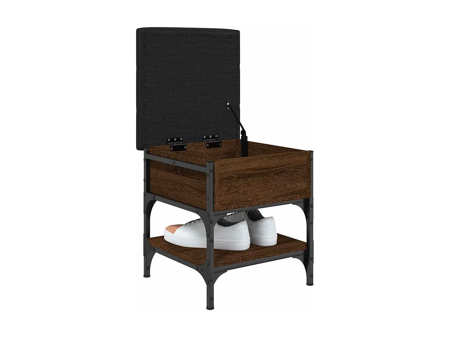Schoenenbank 42x42x45 cm bewerkt hout bruin eikenkleur