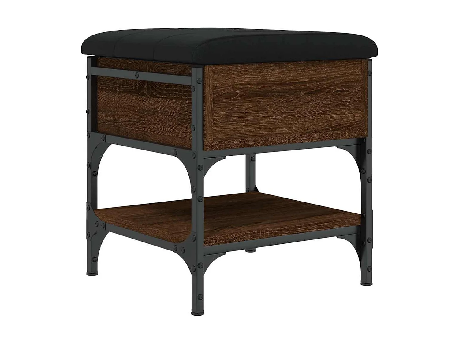 Schoenenbank 42x42x45 cm bewerkt hout bruin eikenkleur